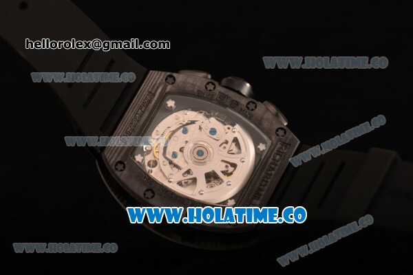 Richard Mille RM 011 Felipe Massa Flyback Chronograph Swiss Valjoux 7750 Automatic Carbon Fiber Case with Skeleton Dial and Black Rubber Strap - 1:1 Original - Click Image to Close